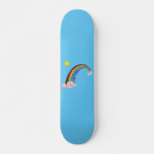 Sun and rainbow 2 skateboard