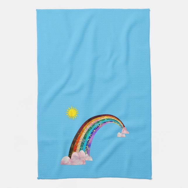 Sun and rainbow 2 tea towel (Vertical)