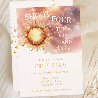 Sun and Stars Golden Magical Fourth Birthday