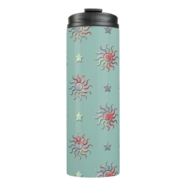 Sun and stars pattern thermal tumbler (Front)