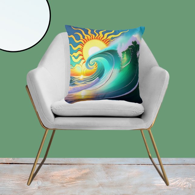Sun and Surf Graphic Novelty  Cushion (Creator Uploaded)