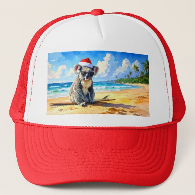 Sun and Surf Koala Santa Hat (Front)