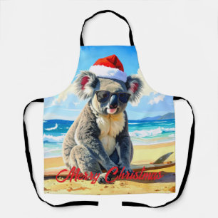 Sun and Surf Koala Santa Hat Apron