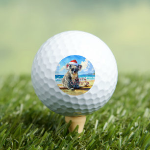 Sun and Surf Koala Santa Hat Golf Balls