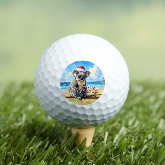 Sun and Surf Koala Santa Hat Golf Balls (Insitu Tee)