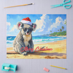 Sun and Surf Koala Santa Hat Tissue Paper