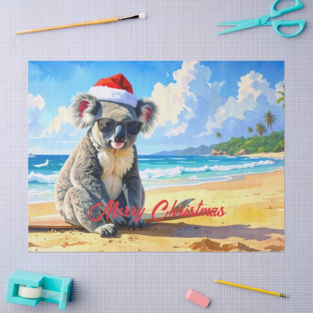 Sun and Surf Koala Santa Hat  Tissue Paper (Craft)