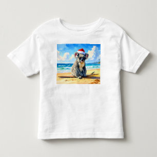 Sun and Surf Koala Santa Hat Toddler T-Shirt