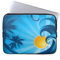 Sun and Surf Sea Wave Illustration