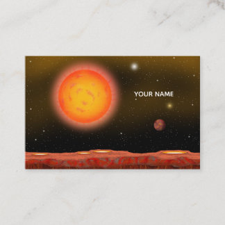 Sun and the scorching land. business card