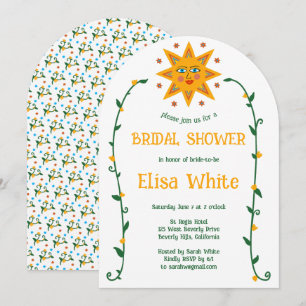 Sun and Vines Boho Arch Whimsical Shower Invitation