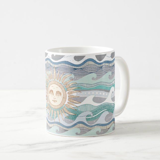 sun and waves coffee mug (Front Right)