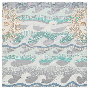 sun and waves fabric