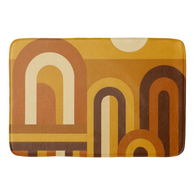 Sun & Arches Mid Century Modern Geometric Design Bath Mat (Front)