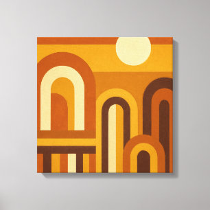 Sun & Arches Mid Century Modern Geometric Design Canvas Print