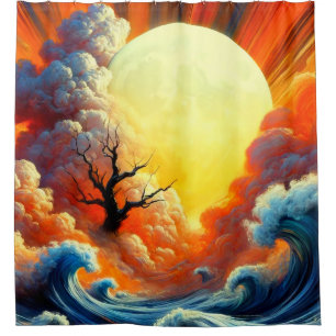 Sun Artwork Shower Curtain