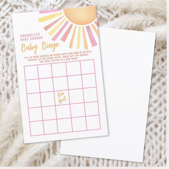 Sun Baby Shower Bingo Game (Sun Baby Shower Bingo Game )