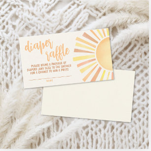 Sun Baby Shower Diaper Raffle Enclosure Card