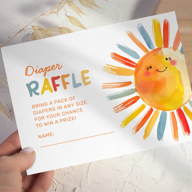 Sun Baby Shower Diaper Raffle Enclosure Card (Creator Uploaded)