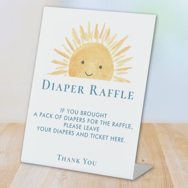 Sun Baby Shower Diaper Raffle Pedestal Sign (Creator Uploaded)