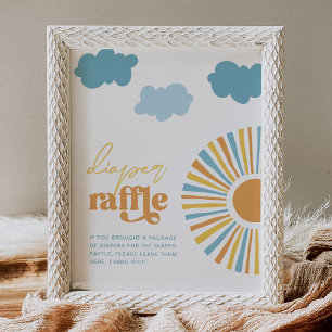Sun Baby Shower Diaper Raffle Sign