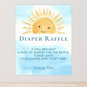 Sun Baby Shower Diaper Raffle Sign