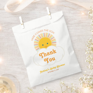 Sun Baby Shower Here Comes the Son Thank You Cloud Favour Bag