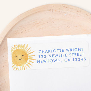 Sun Baby Shower Return Address Label