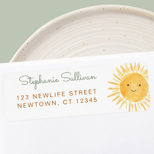 Sun Baby Shower Return Address Label