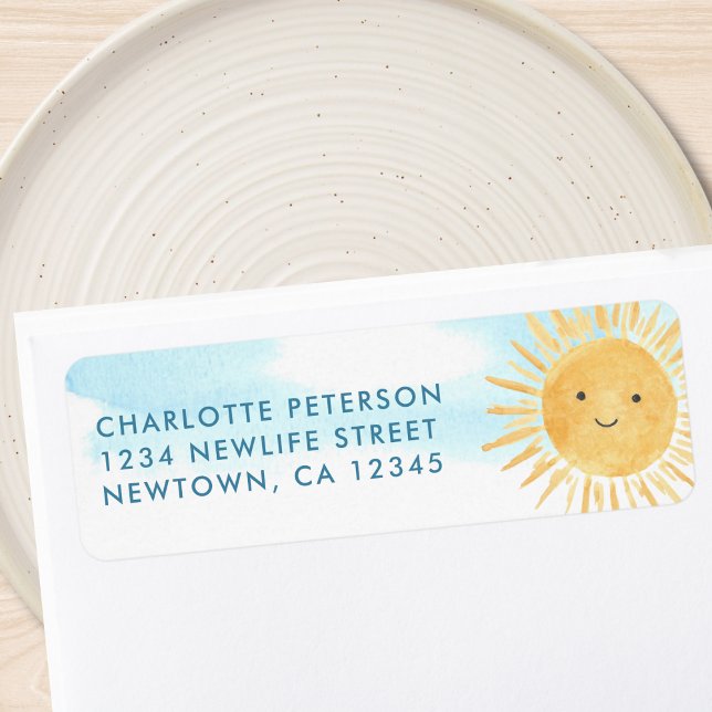Sun Baby Shower Return Address  Label (Creator Uploaded)
