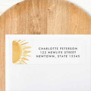 Sun Baby Shower Return Address Label