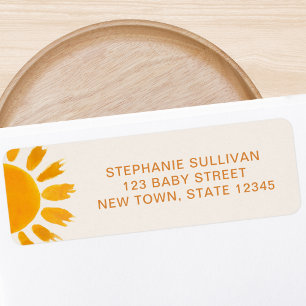 Sun Baby Shower Return Address  Label