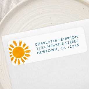 Sun Baby Shower Return Address  Label