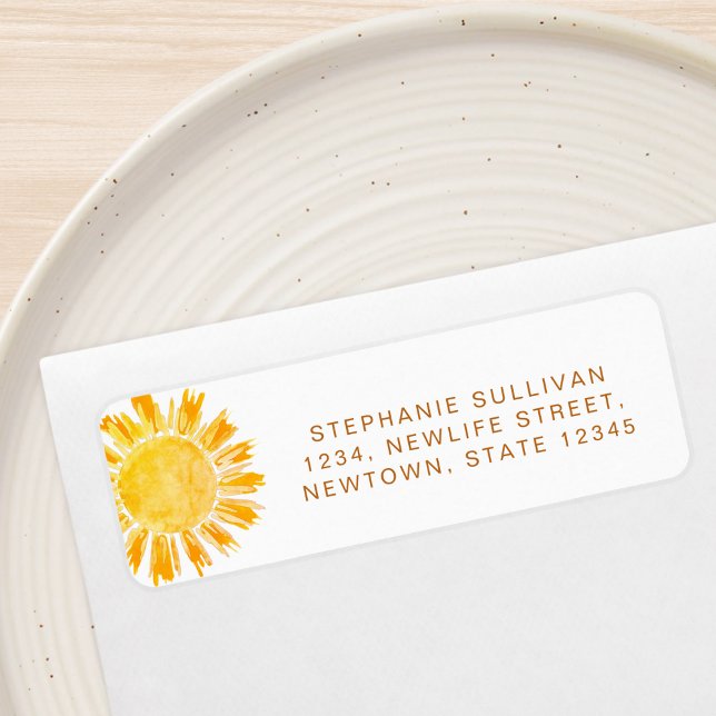 Sun Baby Shower Return Address Label (Creator Uploaded)