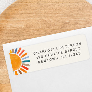 Sun Baby Shower Return Address Label