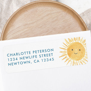 Sun Baby Shower Return Address  Label