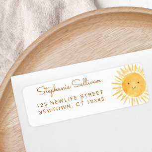 Sun Baby Shower Return Address Label