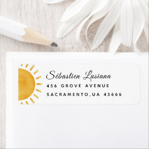 Sun Baby Shower Return Address Return Address Label