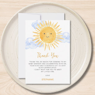 Sun Baby Shower Thank You Card