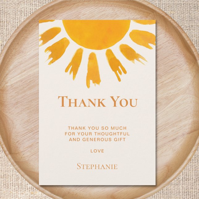 Sun Baby Shower Thank You Card (Creator Uploaded)
