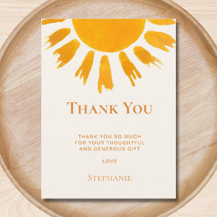 Sun Baby Shower Thank You  Postcard