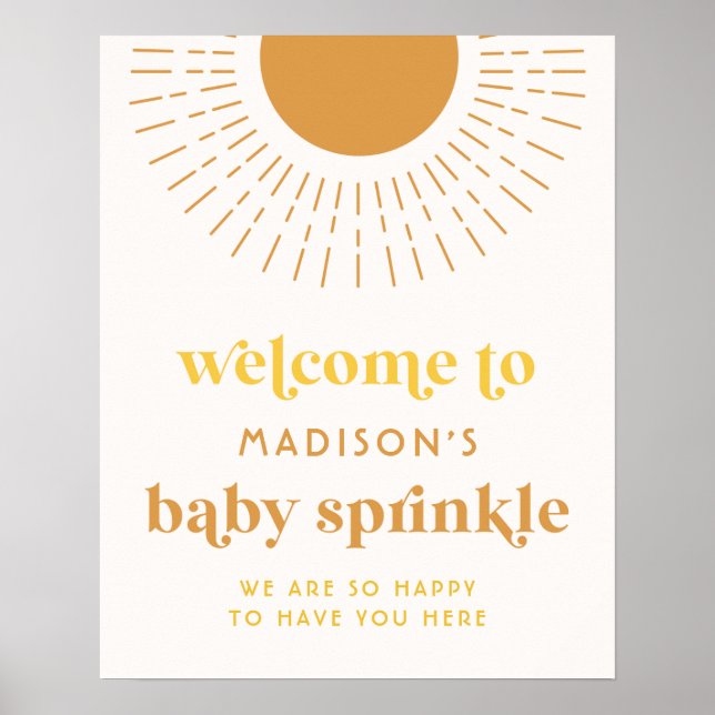 Sun Baby Shower Welcome Poster (Front)