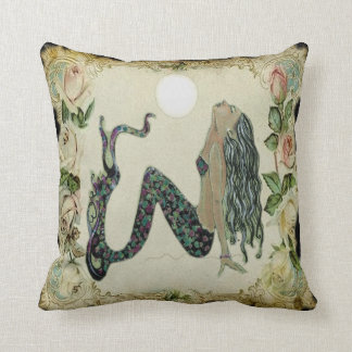 Sun Bathing Vintage Mermaid Cushion