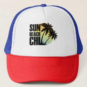Sun, Beach & Chill Palm Tree Graphic Cap
