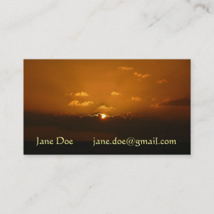Sun Behind Clouds I Orange Sunset Photo Business Card