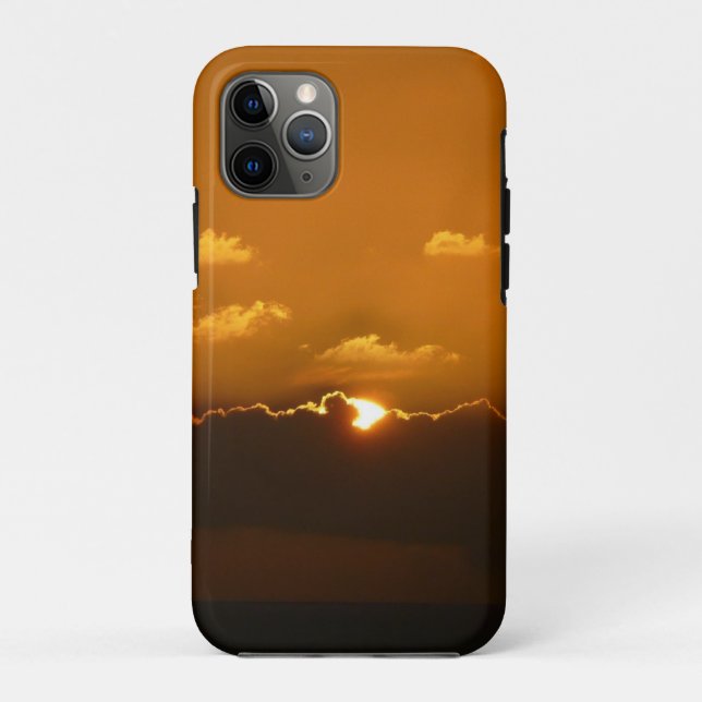 Sun Behind Clouds I Orange Sunset Photo Case-Mate iPhone Case (Back)