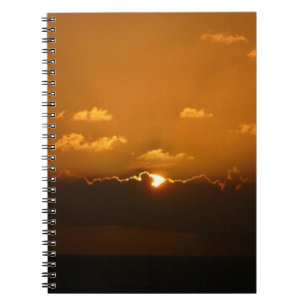 Sun Behind Clouds I Orange Sunset Photo Notebook
