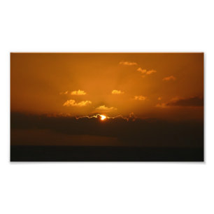 Sun Behind Clouds I Orange Sunset Photo Print