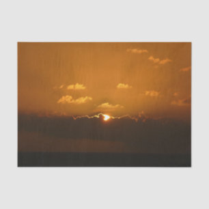 Sun Behind Clouds I Orange Sunset Photo Tissue Paper