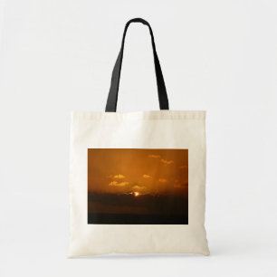 Sun Behind Clouds I Orange Sunset Photo Tote Bag